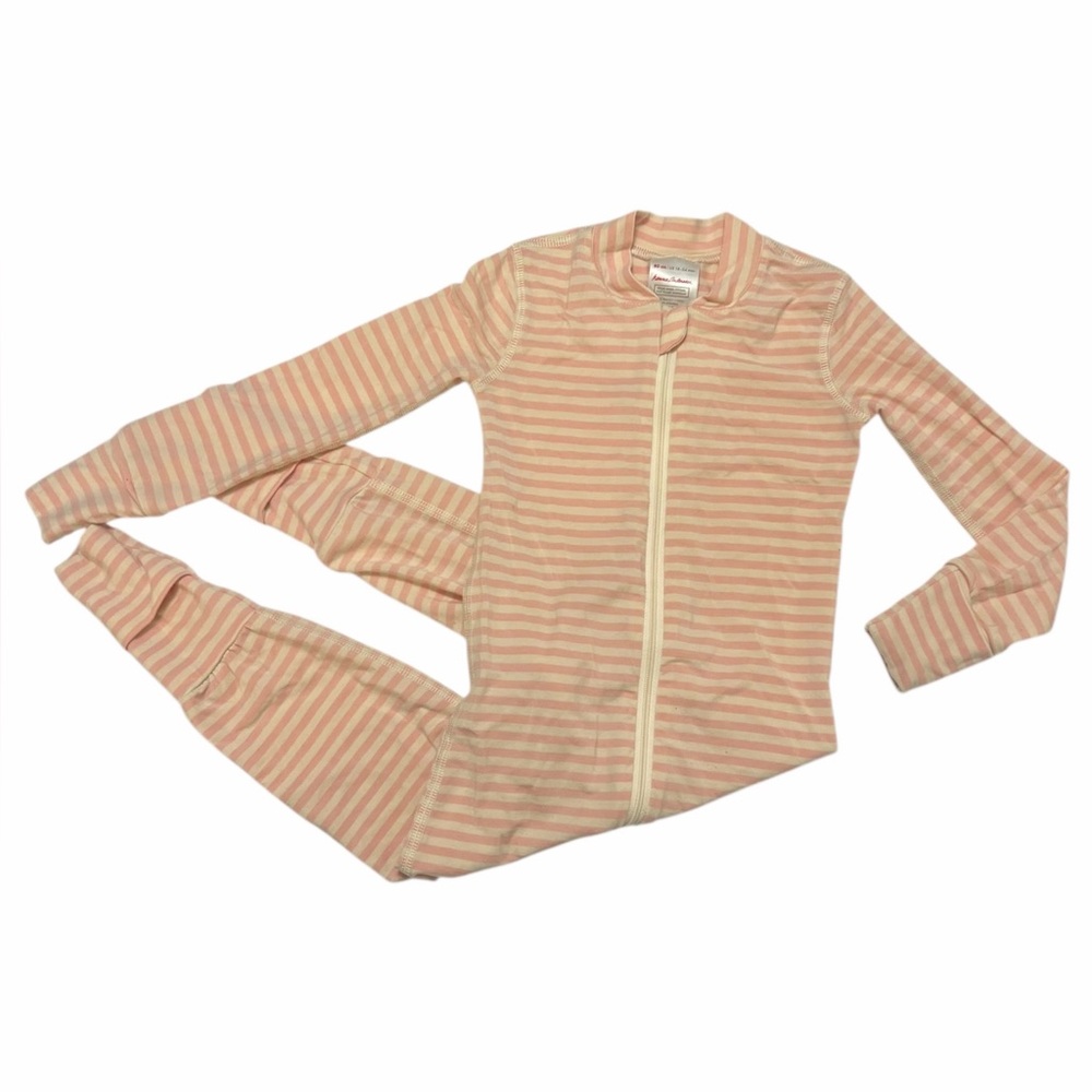 Hanna Andersson Pink Striped Kids One Piece Pajamas